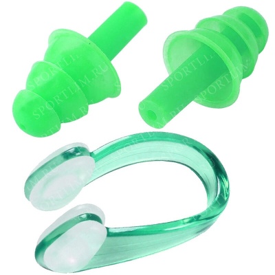 Комплект для плавания беруши и зажим для носа (зеленый) C33423-6